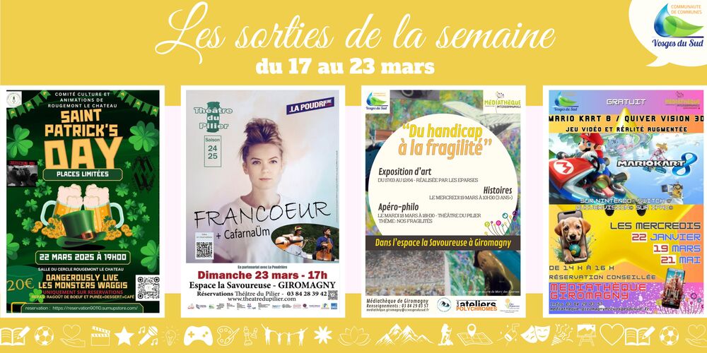 Les sorties de la semaine du 17 au 23 mars !