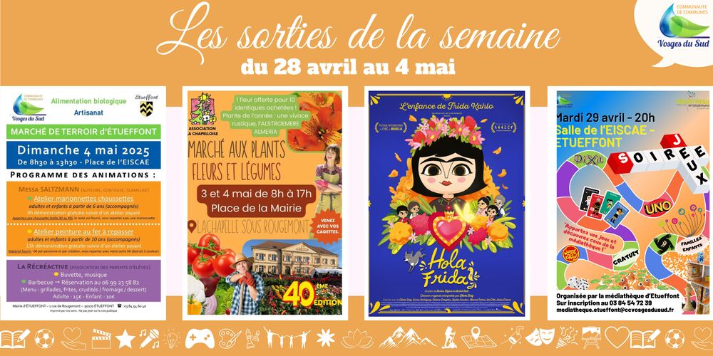 Les sorties de la semaine du 28 avril au 4 mai !