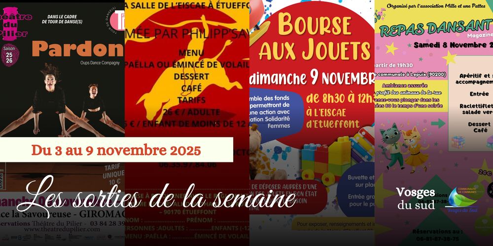 Les sorties de la semaine du 3 au 9 novembre !