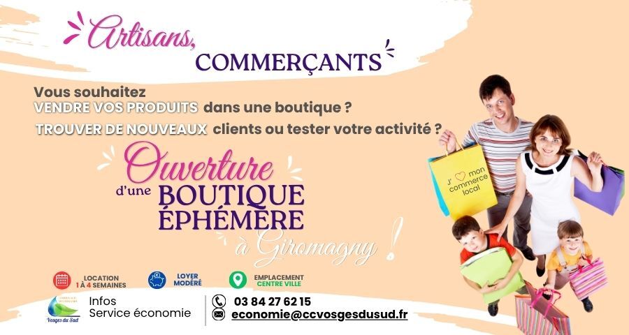 Ouverture d'une boutique éphémère