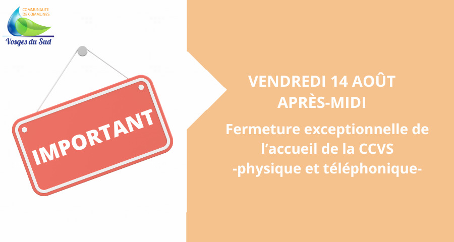 Fermeture exceptionnelle de l'accueil