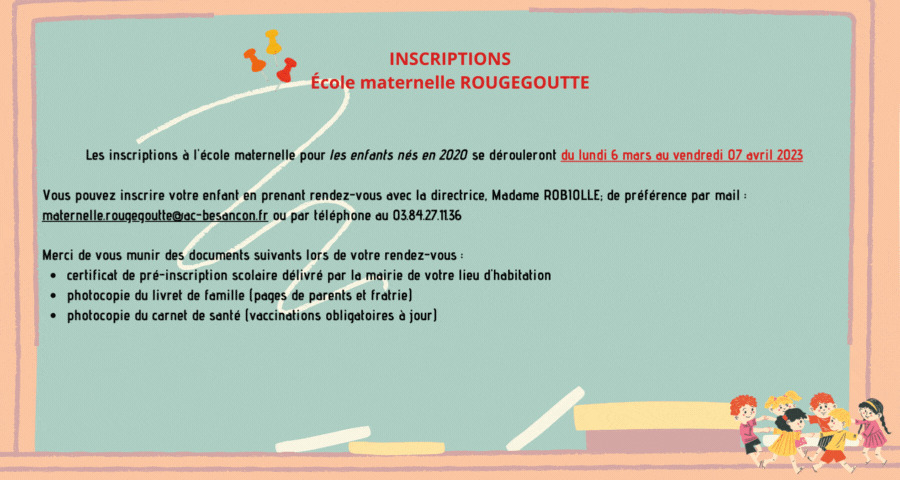 Inscriptions école maternelle Rougegoutte