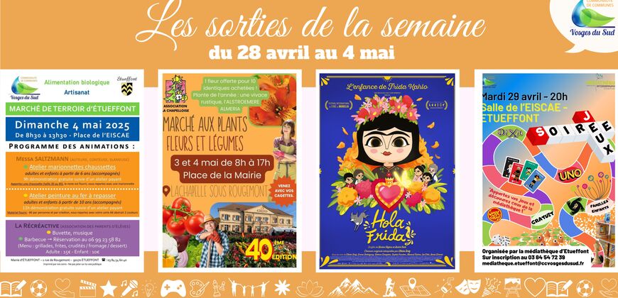 Les sorties de la semaine du 28 avril au 4 mai !