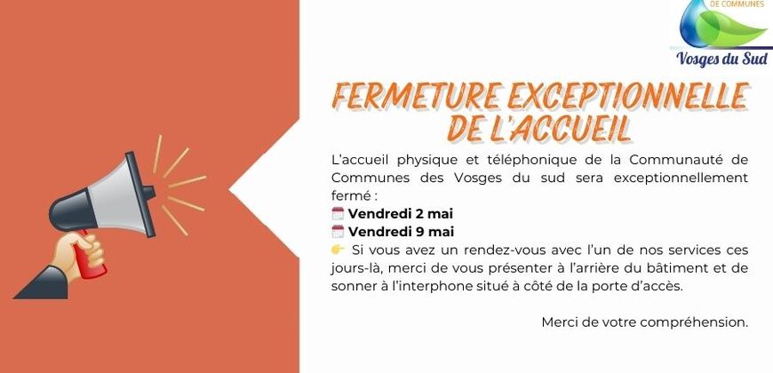 Fermeture exceptionnelle