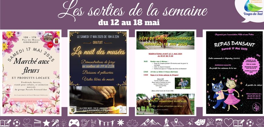 Les sorties de la semaine du 12 au 18 mai !