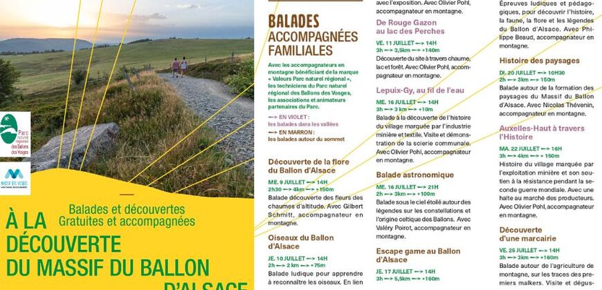 A la découverte du Ballon d'Alsace - Programme 2025