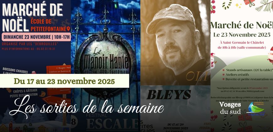 Les sorties de la semaine du 17 au 23 novembre !