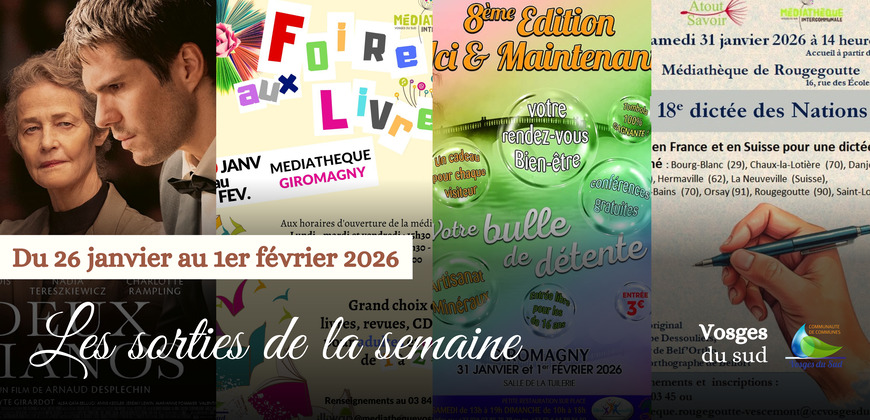 Les sorties de la semaine du 26 janvier au 1er février !