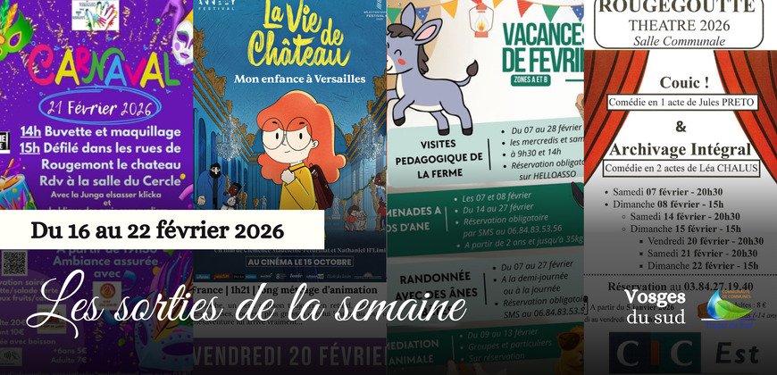 Les sorties de la semaine du 16 au 22 février !