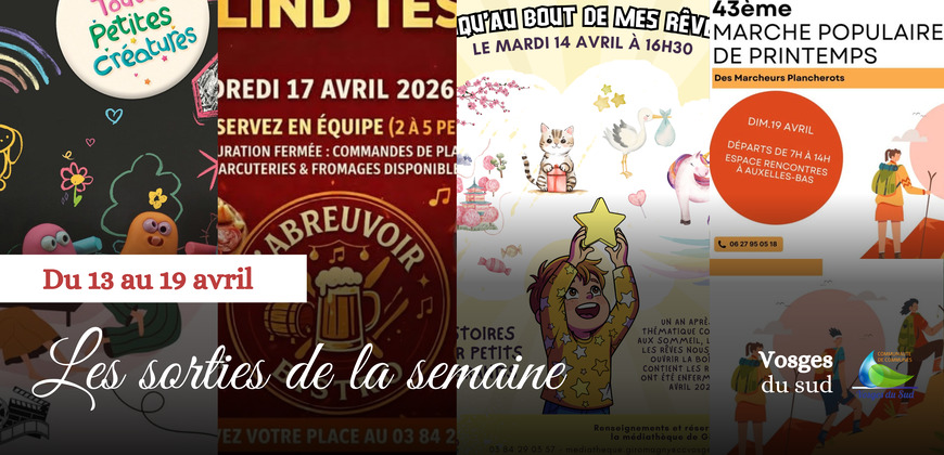 Les sorties de la semaine du 13 au 19 avril !