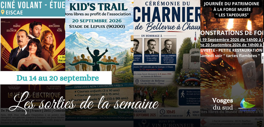 Les sorties de la semaine du 14 au 20 septembre !
