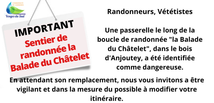 Balade du Châtelet - Anjoutey - attention à vous !