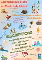 INSCRIPTIONS : Les vacances d'été au Centre de loisirs !