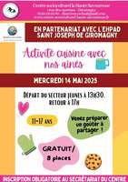 Activité 11-17 ans : cuisine avec nos aînés