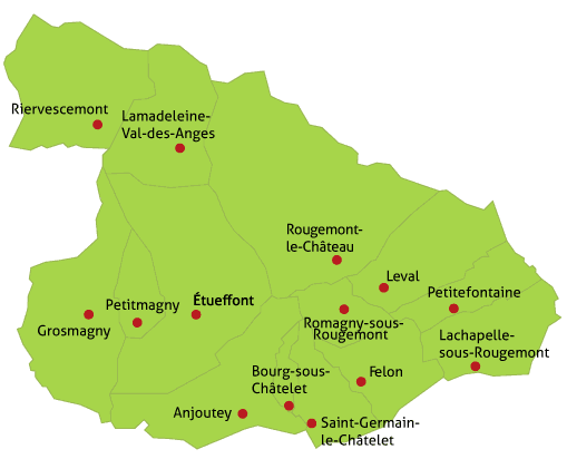 Carte du territoire de la Communauté de Communes du Pays Sous-Vosgien