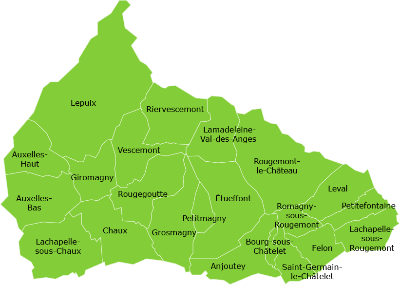 Carte du territoire de la Communauté de Communes Haute Savoureuse